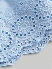 Ontre 2 pezzi/set Top e pantaloni coordinati per ragazze pre-adolescenti con dettagli in pizzo - Blu - Visualizzare 6