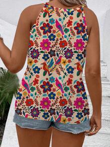 SHEIN VCAY 女式花卉印花无袖吊带背心和背心