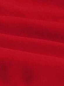 EMERY ROSE Women's Summer Solid Color Pleated Casual Pocketed Halter Romper For New Year Clothes - Red - View 5