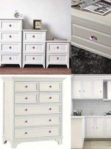 SHEIN 12 pezzi di maniglie in cristallo di vetro per armadi, ante di mobili, cassetti, pensili di cucina, accessori per mobili, foro singolo da 30 mm, piccola maniglia in lega di zinco