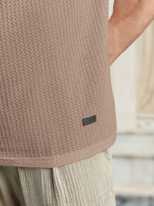 Manfinity BRENVOR Loose Fit Men's Letter Patched Waffle Knit T-Shirt