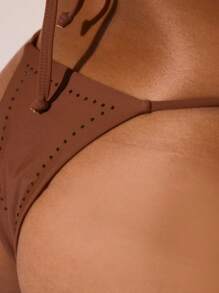 Musera Resort Crystal Hotfix Detail Triangle Bikini Set Spring Summer Vacation Sexy Boho Ibiza Festival Beach Swim Elegant Holiday - Coffee Brown - View 7