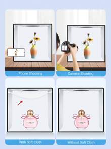 Teckwe Small Studio LED Product Photo Shooting Lightbox, Tabletop Photography Backdrop Lighting Box, Jewelry Lighting, Foldable Soft Light Tent