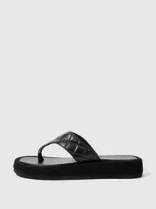 HighSole 女士黑色厚底坡跟凉鞋