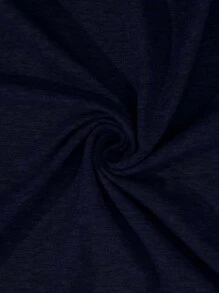 RueChic 男式棉质格子印花室内三件套常规T恤+短裤+长裤家居服套装 - 藏蓝色 - 查看 7