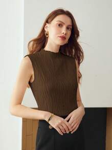 MOTF PREMIUM SOLID TEXTURED FUNNEL NECK TANK TOP