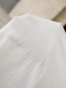 Solivie 女士夏季100%纯棉刺绣度假宽松泡泡袖系带衬衫，适合教师穿着，夏季女装，纯棉刺绣上衣 - 白色 - 查看 10