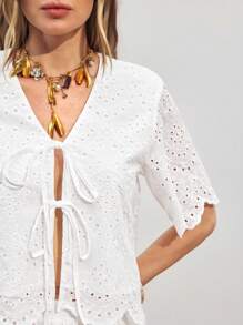 ATUI Studio Women's Summer Holiday Vacation Casual Boho Fairycore  White Suspenders French Embroidery Lace-Up Placket Top,Summer Outfits For Women,Beach Vacation Outfits,Summer Tops For Women,European Summer,Going Out Tops Women,Concert Outfits,Brunch Outfits For Women,Cute Summer Tops