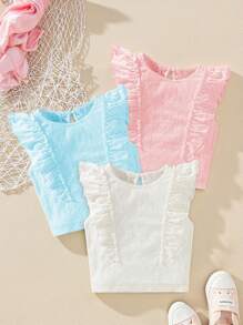 少女休闲优雅可爱提花针织上衣，适合度假、休闲和日常穿着 - 粉色 - 查看 7