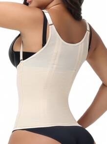 SHEIN Einfarbiges nahtloses Trägerhemd mit Frontreißverschluss