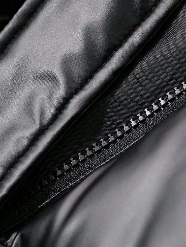 Tween Girls Hooded Casual Solid Color Long Sleeve Padded Coat