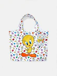 LOONEY TUNES X SHEIN 女士时尚可爱卡通图案托特包 - 彩色 - 查看 2