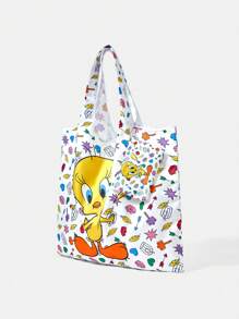 LOONEY TUNES X SHEIN 女士时尚可爱卡通图案托特包 - 彩色 - 查看 4