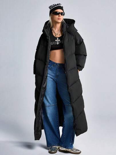 CasuGlow Women Winter Cold Feel Warm Snow Ski Travel Holiday Book Vacation Black Snap Button Zipper Pocket Hooded Premium Quality Keep Warm Winter Coat,Coats,Jacket