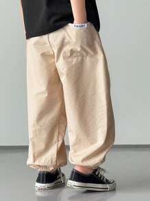 多件装新款春夏活力青年男孩口袋和贴片装饰宽松裤，采用柔软轻盈的面料制成，前袋和后贴袋设计，实用简约，适合日常穿着、跑步、玩耍、上学、活动、派对 - 彩色 - 查看 5