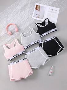 6pcs/Set Teenage Girls' Comfortable Sports Underwear Set - Multicolor - View 1