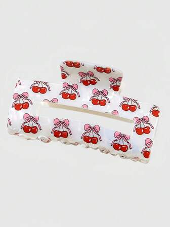 Kawaii Pinces à cheveux imprimées avec nœud de fleurs de cerisier, accessoires de cheveux doux et mignons pour femmes et filles, pinces pour demi-chignon/queue de cheval