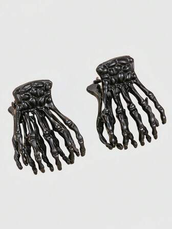 Goth Fermaglio per capelli con mano scheletrica stile gotico dark in metallo