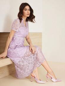 MOTF 1 双女士优雅粉色水钻细高跟尖头凉鞋 - 嫩粉紅色 - 查看 4