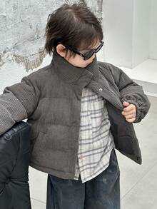 DAZY Toddler Boys' Casual Solid Color Long Sleeve Padded Coat, Korean Style, Winter