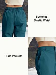 In My Nature Women's Detachable 2-Section Outdoor Hiking Camping City Commute Pants Pants For Work Hike Pants - Dark Green - View 11