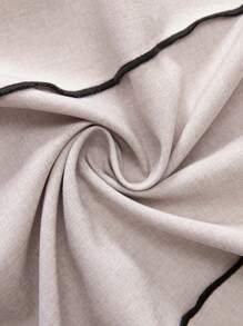 Modelyn Plus Size Summer Elegant Contrast Color Ruffle Trim Puff Sleeve Dress - Apricot - View 7