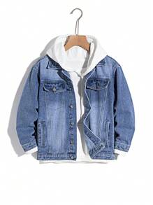 Tween Boys Vintage Black Washed Loose Fit Elastic Waist Zip Fly Casual Fashion Denim Jeans - Black - View 3