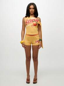 SUMWON WOMEN Pantalones cortos tipo "Booty Shorts" con gráficos impresos, para fiesta de baile de verano, pantalones cortos con cintura elástica cómoda, tipo "athleisure", para primavera