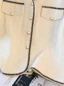 SHEIN LUNE Elegant Summer Vacation Shirts For Ladies - Apricot - View 3