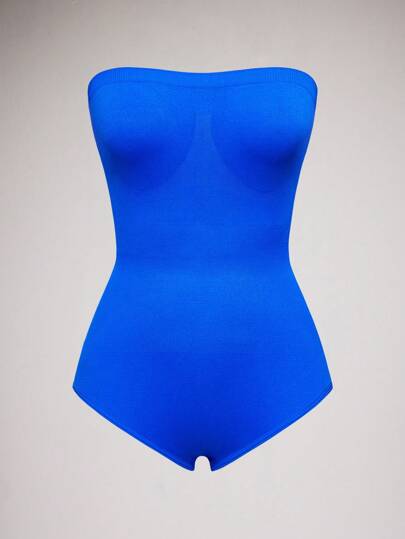 女士无缝纯色抹胸紧身衣