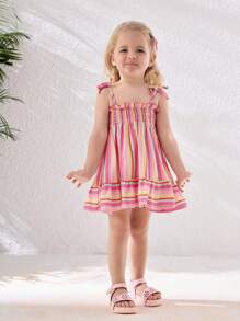 Cozy Pixies 1 双可爱幼儿女孩钩环镂空公主风格休闲时尚百搭软底平底凉鞋，夏季 - 粉色 - 查看 3