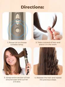 JMMO 3-In-1 Hair Straightener And Curler Brush, Fast Heated Negative Ionic Hair Straightening Brush, Anti-Frizz & Anti-Scald-UK Plug - Grey - View 7