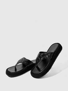 HighSole 女士黑色厚底坡跟凉鞋