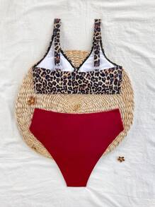 SHEIN 2pcs/Set New Style Multicolor Floral Side High Cut Thong Bikini Swimsuit Set, Women Beach & Resort Swimwear For Summer Beach Vacation - Multicolor - View 4