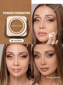 SHEGLAM Base De Maquillaje En Polvo De Alta Cobertura Skin-Focus-Cashew 36 Tonos Control De Grasa Sin Poros Impecable Cobertura Total Polvo Compacto Ligero Suave Mate Polvo Fijador De Aspecto MáS Liso Maquillaje Facial Oferta De Regalo De Navidad Base De Maquillaje Marca Belleza Maquillaje Maquullaje CosméTica Para Mujeres NiñAs Perfecto Para Invierno Primavera Ideal Para Y2K Elegante Moda Adecuado Para CumpleañOs Regalo Fiesta Listo Mejor Color - Cashew - Ver 1
