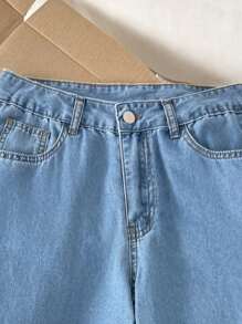 Comfortcana Quần jean ống rộng rộng rãi, quần jean ống rộng cạp chun có nơ cho nữ, quần jean ống rộng rộng rãi, quần jean dự tiệc đồng quê, quần jean dễ thương, quần jean mùa hè cho nữ, quần jean thường ngày cho nữ, quần ống rộng cho nữ, quần ăn sáng muộn cho nữ, quần rộng thùng thình, trở lại trường học - Rửa trung bình - Xem 6