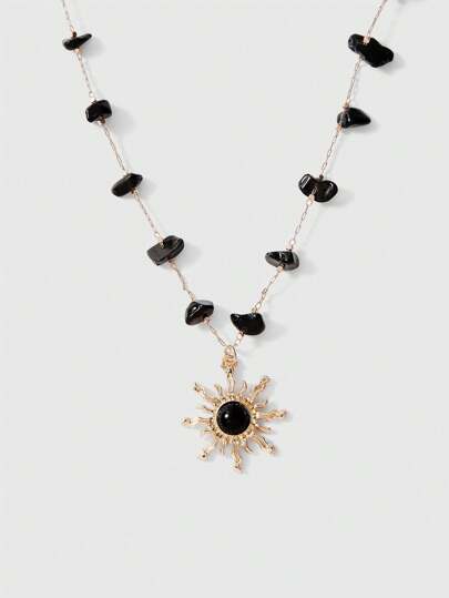 Goth Vintage Bohemian Pendant Necklace, Goth Dark Style Necklace
