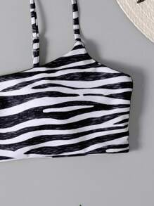 Bonvoyette Vacation Beach Swimwear Top, Random Print For Summer