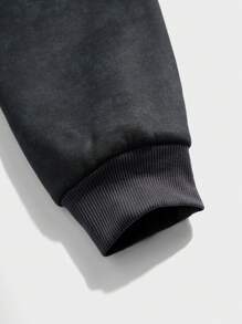 SHEIN 青少年男孩超大廓形运动衫，休闲校园风格，舒适时尚，简约实用，柔软面料，适合日常、学校、户外运动、所有季节 - 灰色 - 查看 4