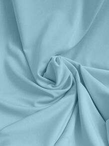 Franclia 2pcs Women Plant Print Ruffle Sleeve Top And A-Line Slim Waist Skirt Set - Blue - View 3