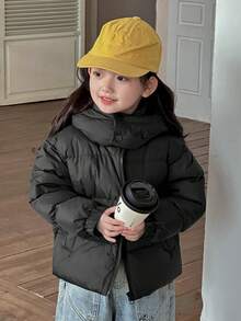 Dazy Kids Young Girl Warm Zip-Up Hooded Padded Coat, Suitable For Autumn/Winter