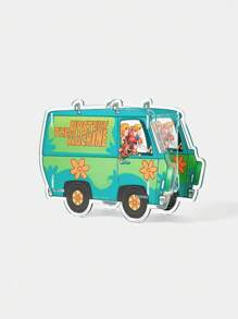 SCOOBY-DOO X SHEIN Cool Green Camper Van Pattern Acrylic Pen Holder, - White - View 4