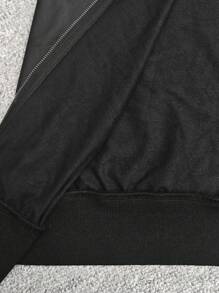 SHEIN Tall Standard Size Women Regular Fit Solid Color Long Sleeve Zipper Collar Casual Baseball Jacket Fall Winter Cloth For Women