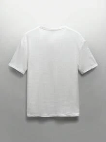 NEON BLANC 宽松男式补丁细节华夫格针织 T 恤