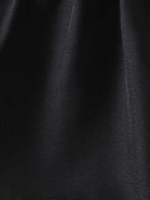 Tween Girl Frill Trim Balloon Sleeve Black Blouse - Black - View 3