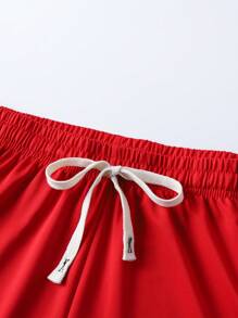 Manfinity Homme 夏季男士休闲数字印花T恤和短裤套装