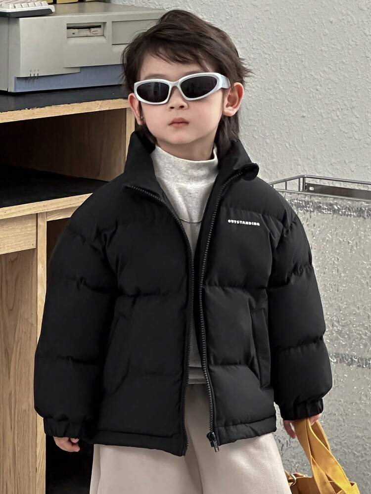 Korean Style Young Boys Casual Padded Coat For Winter