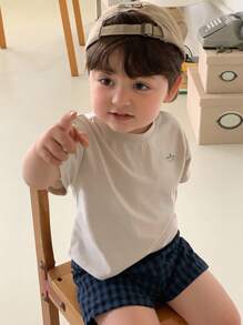 Hapijoa Infant/Toddler Boys' Street Style Casual Printed Short Sleeve Top, Summer - Beige - View 10