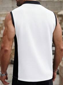 Manfinity LEGND 男士拼接舒适夏季背心，户外活动、聚会、徒步旅行的必备单品，也是送给男朋友的完美礼物 - 彩色 - 查看 2