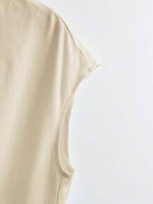 Franclia Women Elegant Twist Solid Deep V Neck Ruffle Short Sleeve T-Shirt - Apricot - View 5